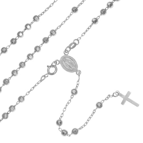 Różaniec srebrny - 5 dziesiątek diamentowany 3,0 mm srebro pr. 925 - 60cm
