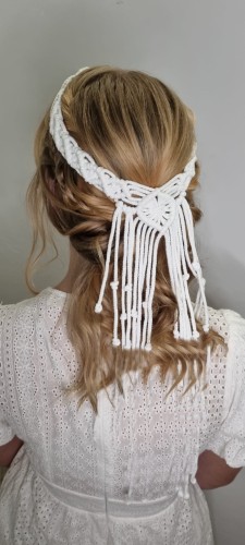 Wianek komunijny wykonany ręcznie - sznurek Makrama w stylu BOHO ♻