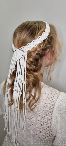 Wianek komunijny wykonany ręcznie - sznurek Makrama w stylu BOHO ♻