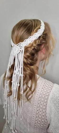 Wianek komunijny wykonany ręcznie - sznurek Makrama w stylu BOHO ♻