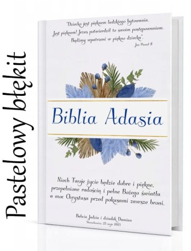 Biblia dla dzieci z personalizacja okładki - Pamiątka prezent dla dziecka