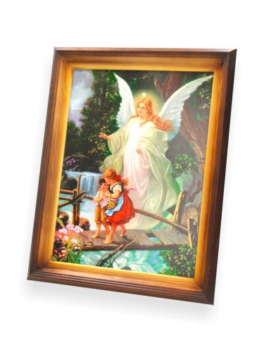 Obraz Anioł Stróż - dzieci na mostku - 47x37