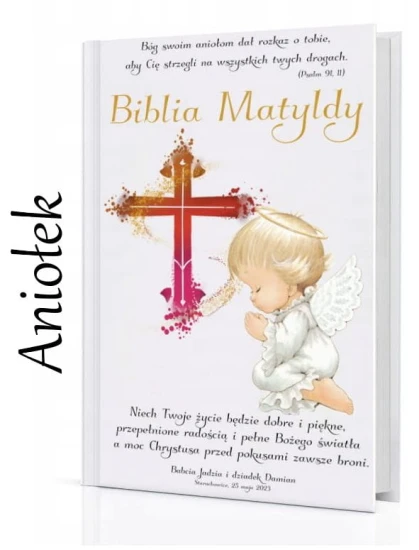 Biblia dla dzieci z personalizacja okładki - Pamiątka prezent dla dziecka