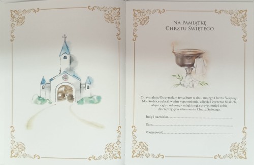 Pamiątka Chrztu Świętego z grawerem!