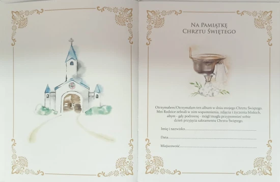 Pamiątka Chrztu Świętego z grawerem!