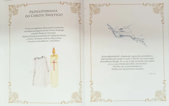Pamiątka Chrztu Świętego z grawerem!