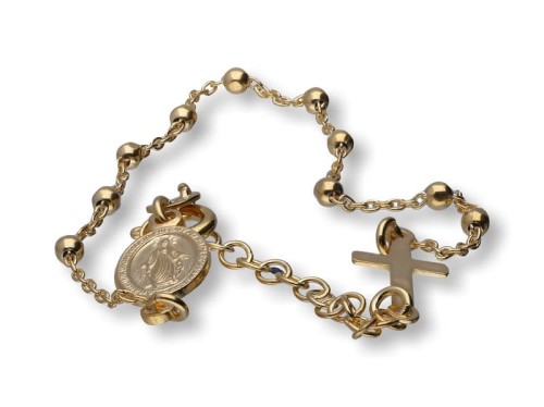 Różaniec srebrny, pozłacany na rękę, próba 925, 3,0g