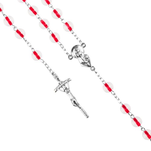 Różaniec kulka CZERWONY w pudełeczku - 8mm