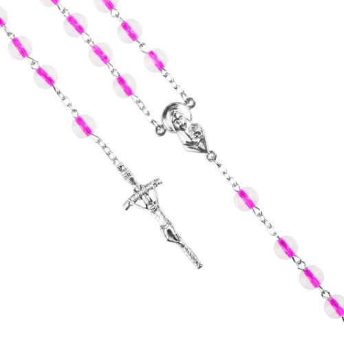 Różaniec kulka RÓŻOWYM w pudełeczku - 8mm