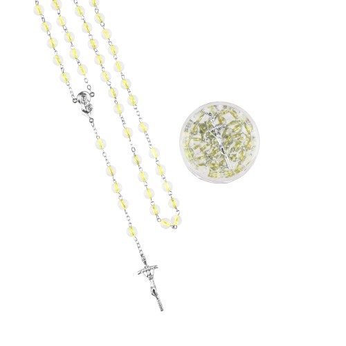 Różaniec kulka ŻÓŁTY w pudełeczku - 8mm