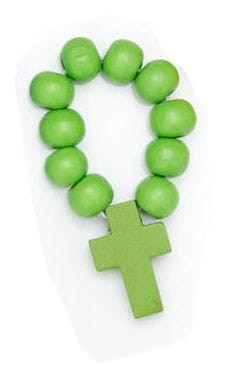 Dziesiątek różańca drewniana - 8 mm - zielony