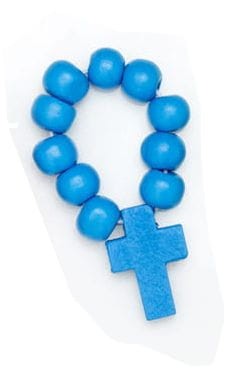 Dziesiątek różańca drewniana - 8 mm - niebieski