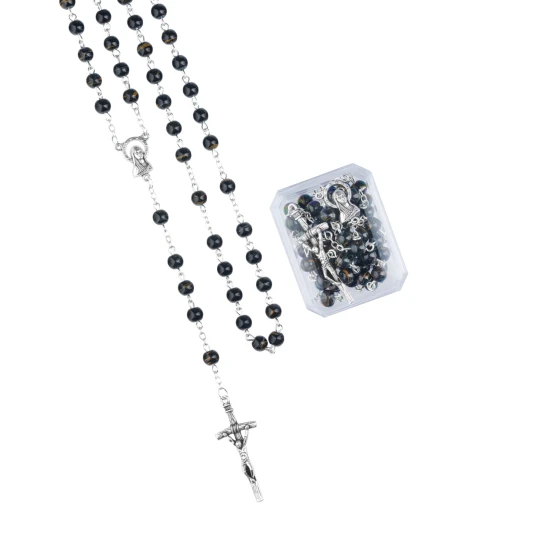 Różaniec kulka w pudełeczku CZARNY - 6mm