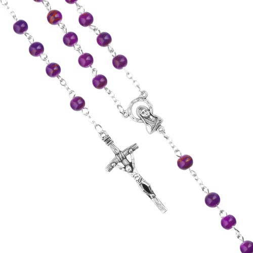 Różaniec kulka w pudełeczku FIOLET - 6mm