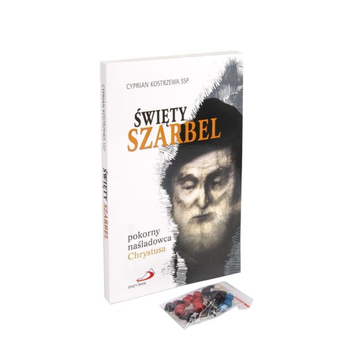 Święty Charbel + drewniana koronka wraz z opisem, jak się na niej modlić