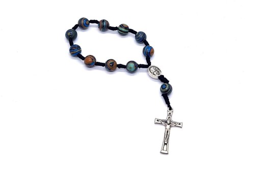 Różaniec dziesiątka z kamieni naturalnych - TURKUS AFRYKAŃSKI