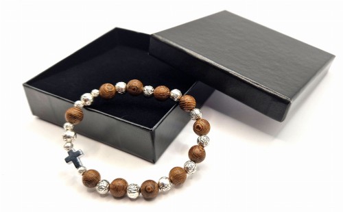Bransoletka - DREWNO WENGE różaniec dziesiątka