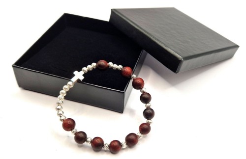 Bransoletka - MAHOŃ różaniec dziesiątka