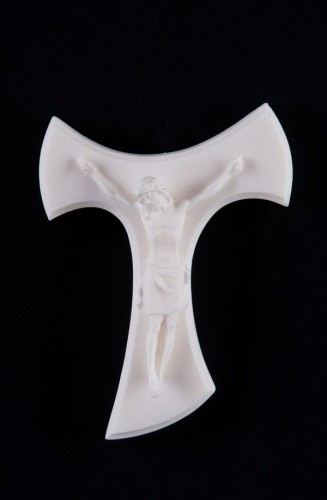 Krzyż - Tau - św. Franciszek z Asyżu - Alabaster - 8,5cm