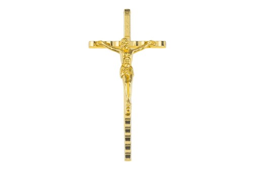 Krzyżyk metalowy w kolorze złotym - 11cm