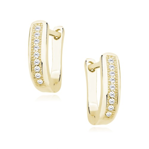 Srebrne kolczyki złocone pr.925 cyrkonia biała