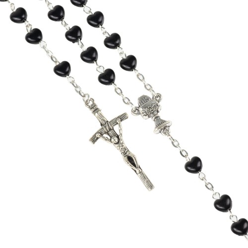Różaniec - Pierwsza Komunia Święta - 6 mm - plastik CZARNY