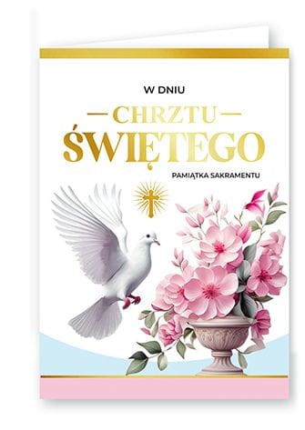 Karnet kartka z życzeniami na Chrzest Święty