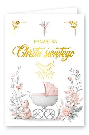 Karnet kartka z życzeniami na Chrzest Święty