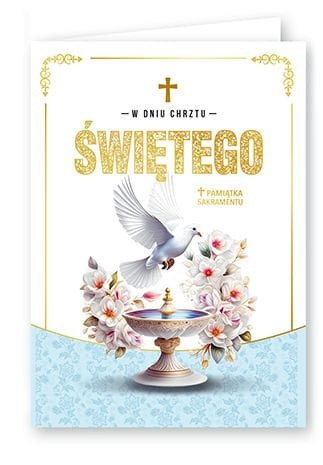 Karnet kartka z życzeniami na Chrzest Święty