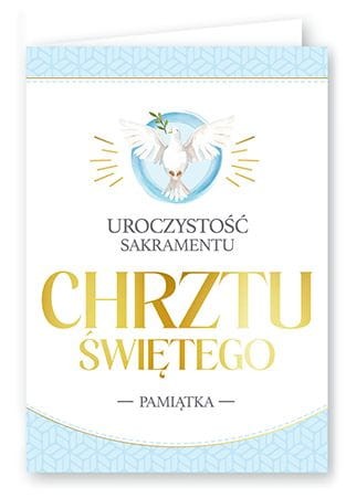 Karnet kartka z życzeniami na Chrzest Święty