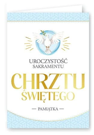 Karnet kartka z życzeniami na Chrzest Święty