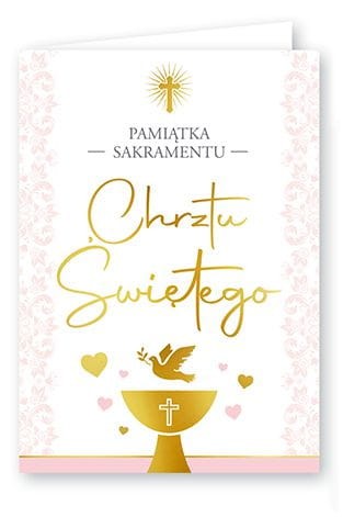 Karnet kartka z życzeniami na Chrzest Święty