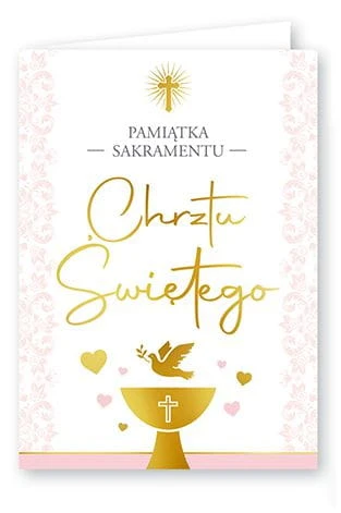 Karnet kartka z życzeniami na Chrzest Święty