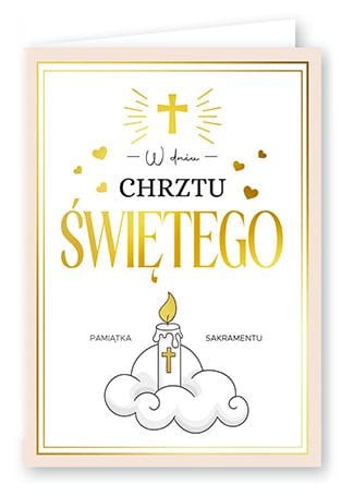 Karnet kartka z życzeniami na Chrzest Święty
