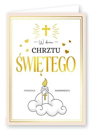 Karnet kartka z życzeniami na Chrzest Święty