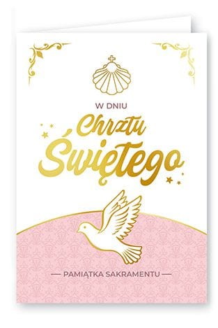 Karnet kartka z życzeniami na Chrzest Święty