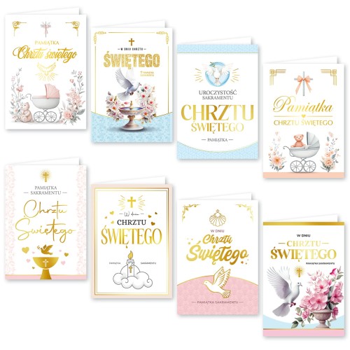 Karnet kartka z życzeniami na Chrzest Święty