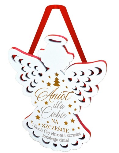 Anioł dla Ciebie - drewniana zawieszka Świąteczna