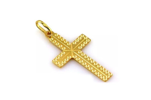 Diamentowany krzyżyk złoty próba 585