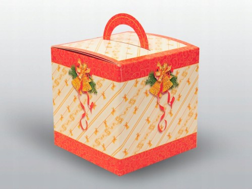 Świąteczne Pudełko Prezentowe z rączką 15x15