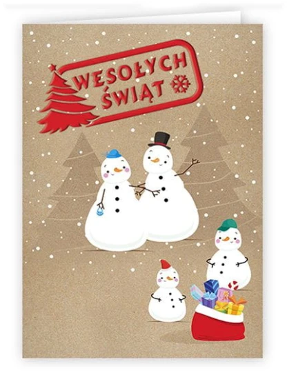 Kartka świąteczna z życzeniami WESOŁYCH ŚWIĄT