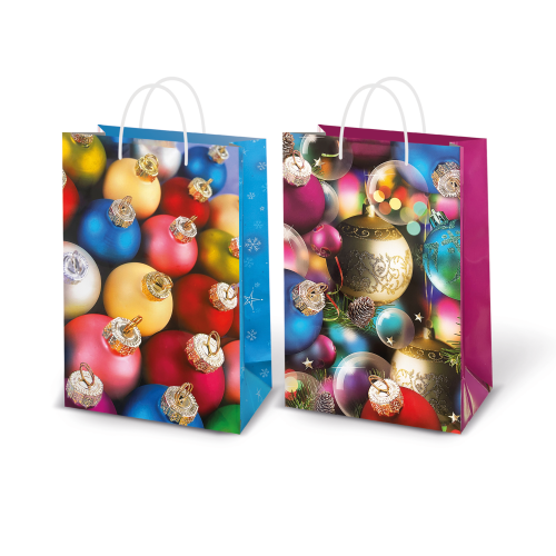 Torebka ozdobna świąteczna A4 - BOMBKI