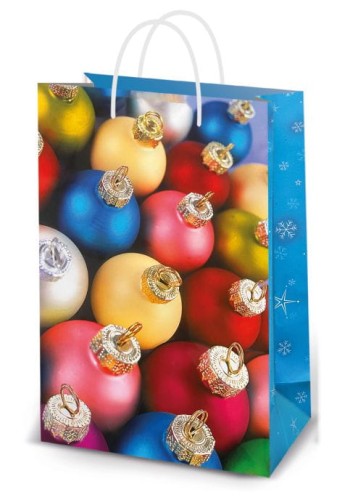 Torebka ozdobna świąteczna A4 - BOMBKI