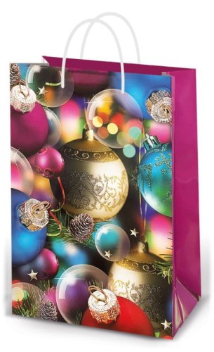 Torebka ozdobna świąteczna A4 - BOMBKI