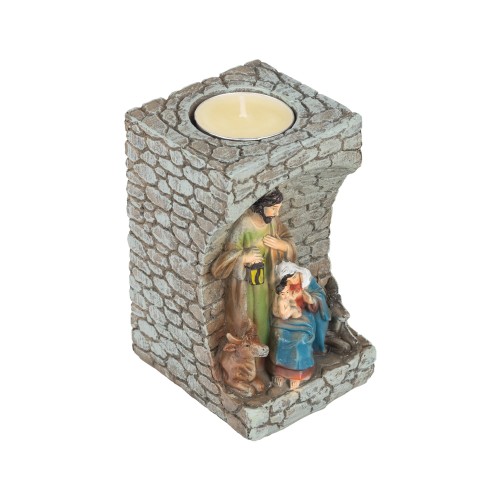 Świecznik - szopka bożonarodzeniowa - Święta Rodzina - 12 cm