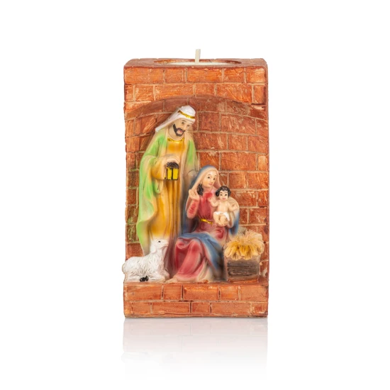 Świecznik - szopka bożonarodzeniowa - Święta Rodzina - 12 cm