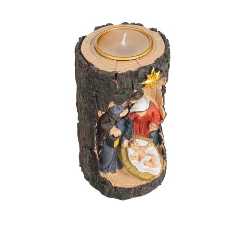 Świecznik - szopka bożonarodzeniowa - Święta Rodzina - 13cm