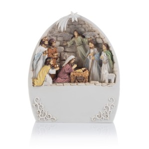 Szopka bożonarodzeniowa - świecąca - Bianco - 16cm