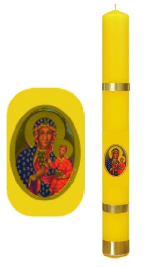 ŚWIECA gromnica torebkowa z naklejką MB CZĘSTOCHOWSKA - Ø40 mm, wys. 30 cm