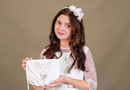 Torebka komunijna z wzorkiem